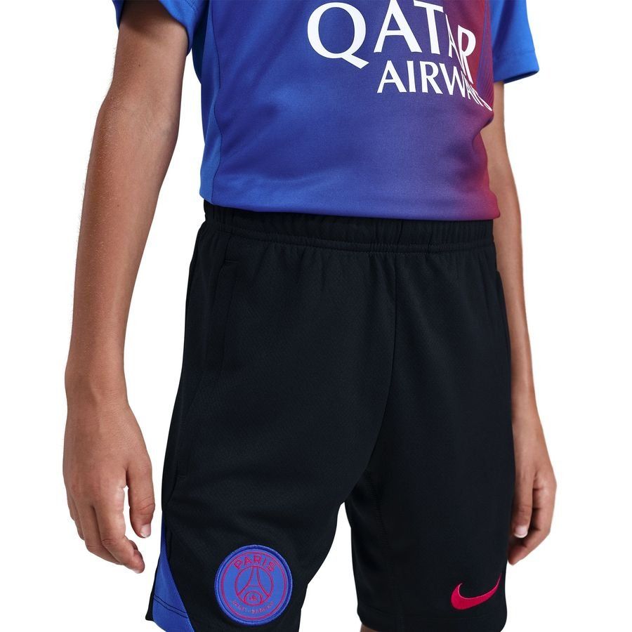 Paris Saint Germain Training Shorts Dri-FIT Strike 3rd - Black/Hyper Royal/Global Red Kids-SoccerKits Hub | Buy Soccer Jerseys Online